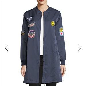 Romeo +Juliet Couture Long Patchwork Bomber Jacket